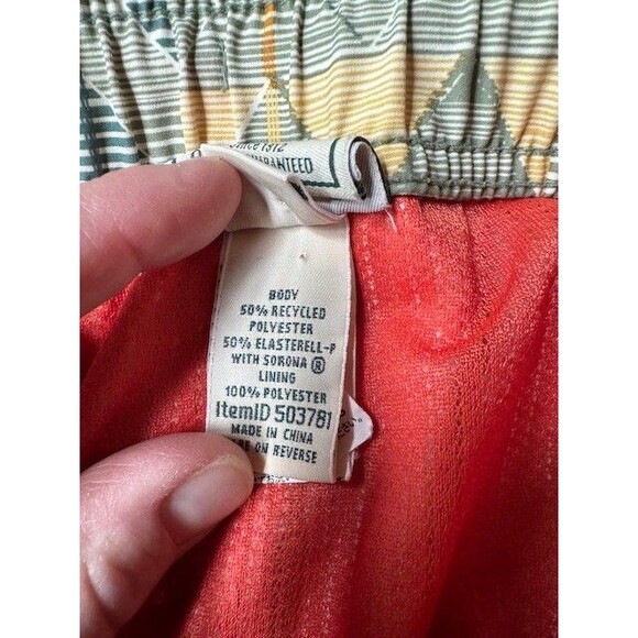 LL Bean Vacation Land Swim Trunks Mens MED Geometric Stretch Southwest Lined - Picture 5 of 8